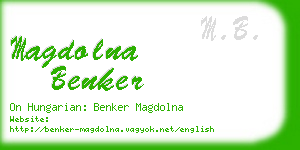 magdolna benker business card